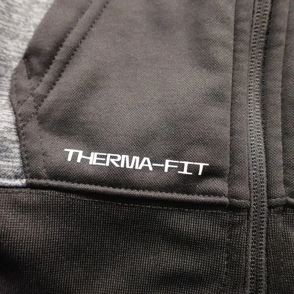 Nike‎ Therma-FIT Full Zip Hoodie Kids XS (4) Gray Black Orange
